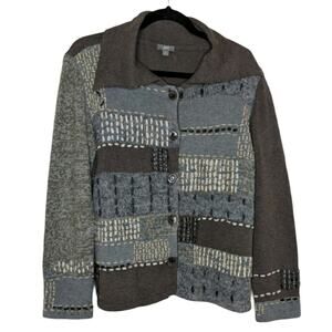 J. Jill Patchwork Cardigan Sweater - Size M - GUC